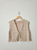 Pointelle Tie Front Knit Vest (M)