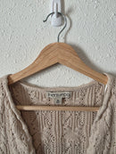 Pointelle Tie Front Knit Vest (M)