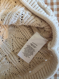 Pointelle Tie Front Knit Vest (M)