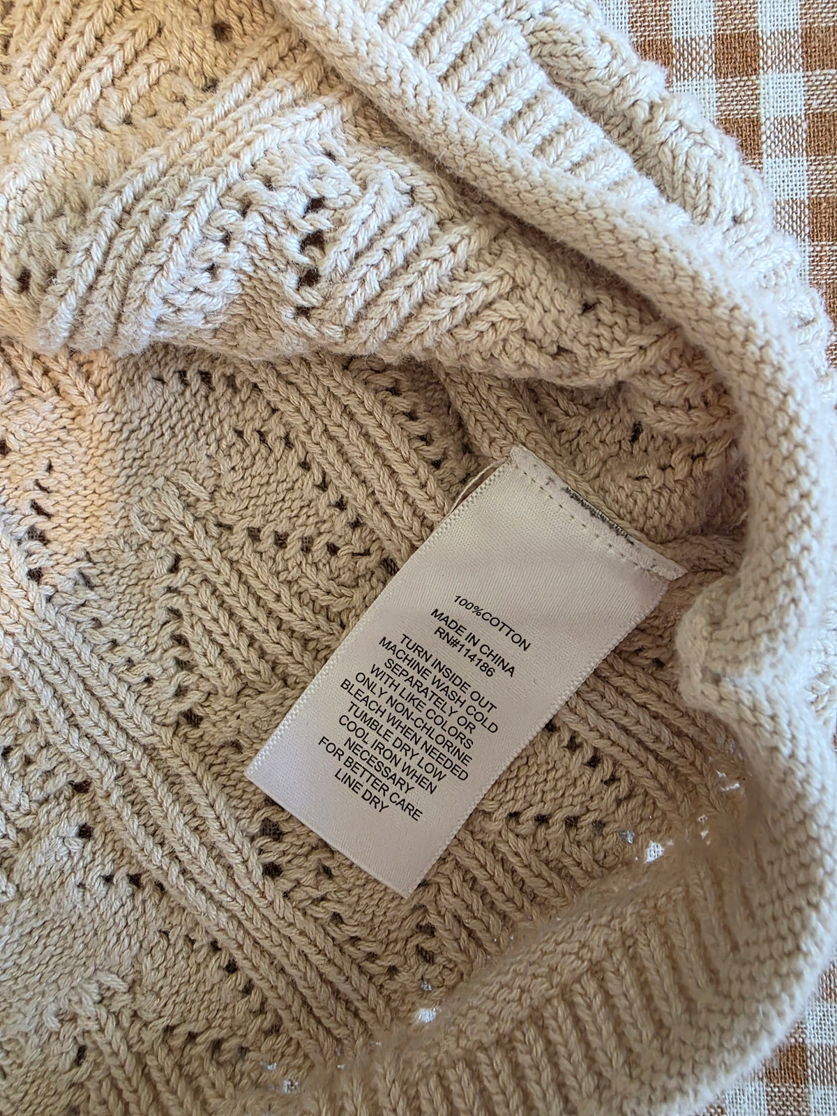 Pointelle Tie Front Knit Vest (M)