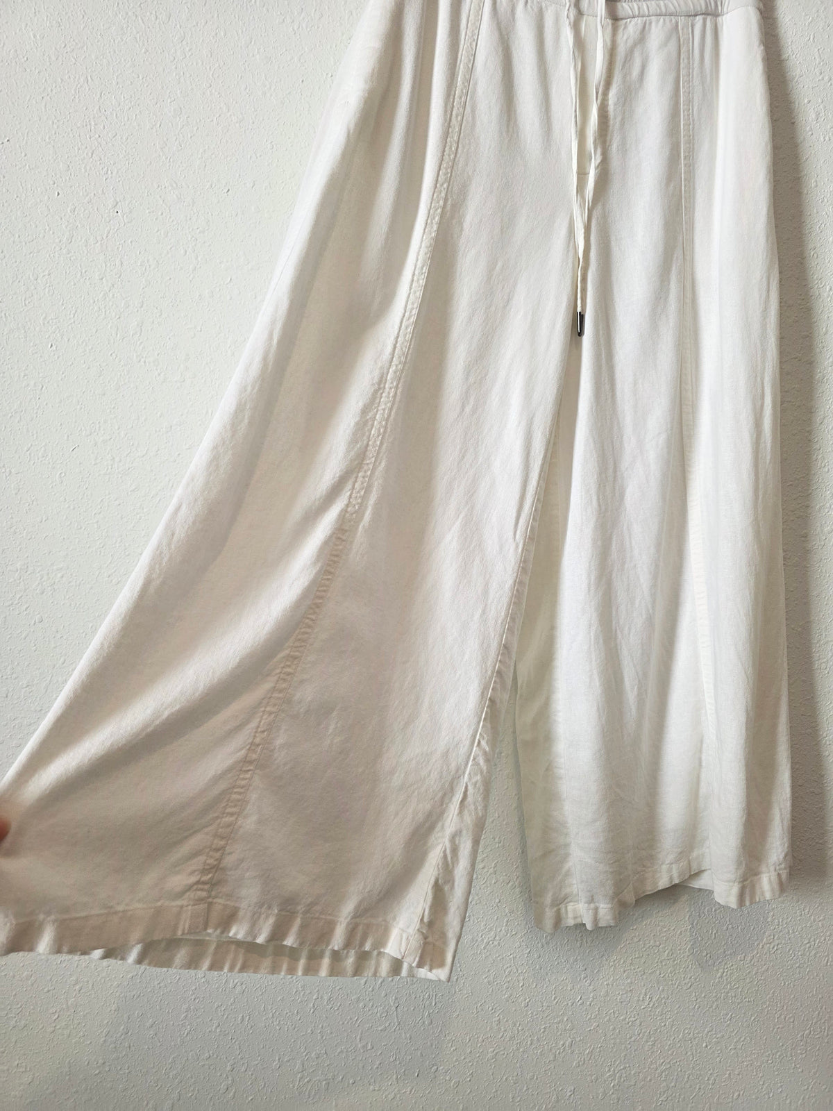 Linen Blend Wide Leg Pants (M)