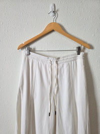 Linen Blend Wide Leg Pants (M)