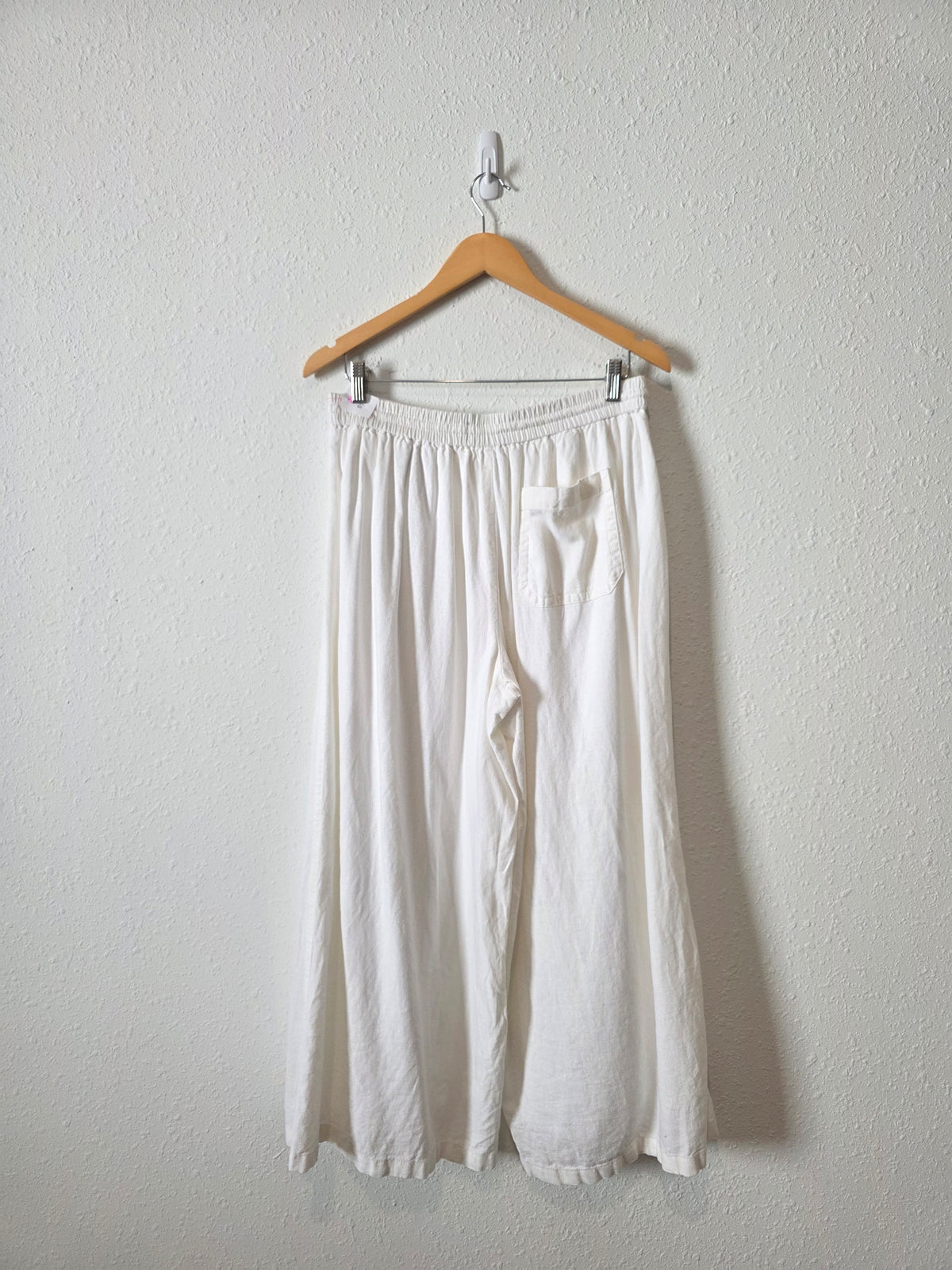 Linen Blend Wide Leg Pants (M)