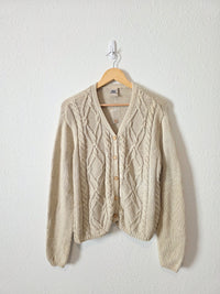 Vintage Chunky Cable Knit Cardigan (L)