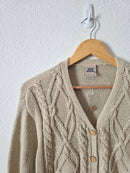Vintage Chunky Cable Knit Cardigan (L)