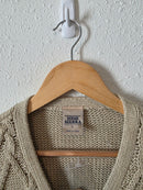 Vintage Chunky Cable Knit Cardigan (L)