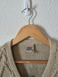 Vintage Chunky Cable Knit Cardigan (L)