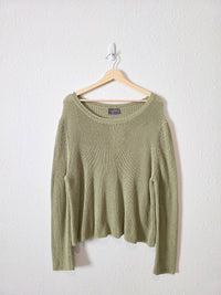 Sage Cotton Blend Knit Sweater (M/L)