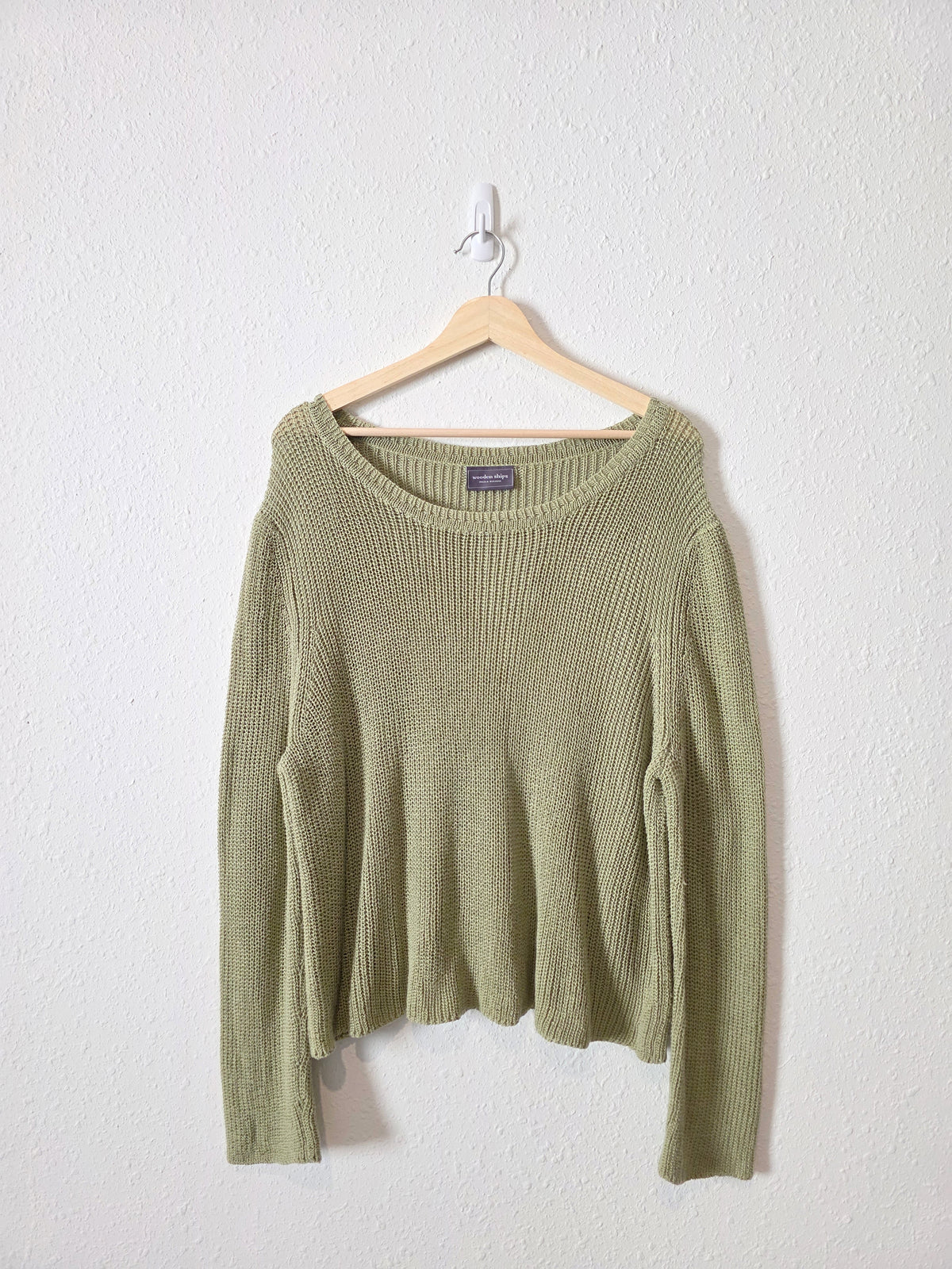 Sage Cotton Blend Knit Sweater (M/L)