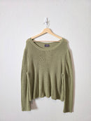 Sage Cotton Blend Knit Sweater (M/L)