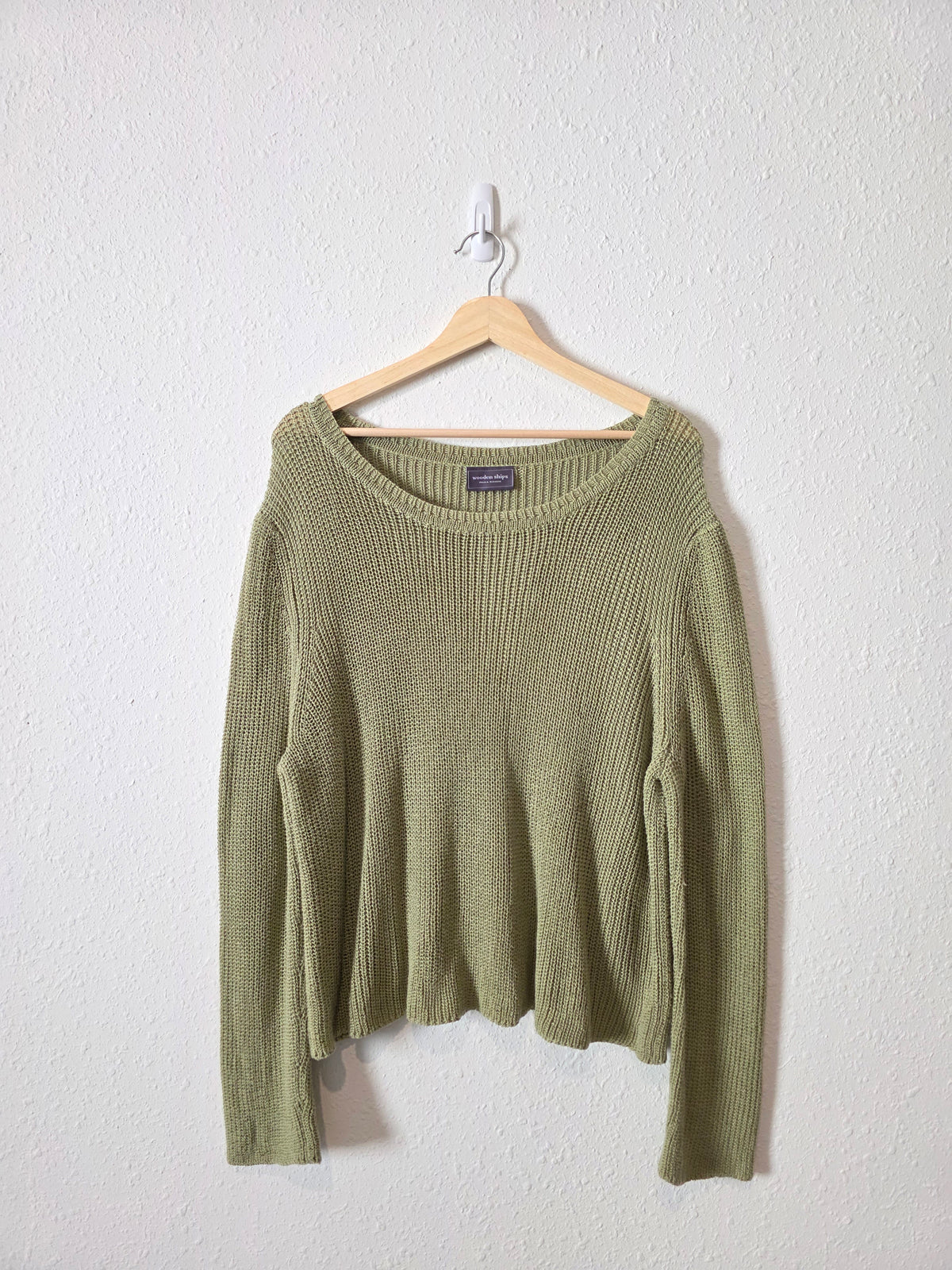 Sage Cotton Blend Knit Sweater (M/L)