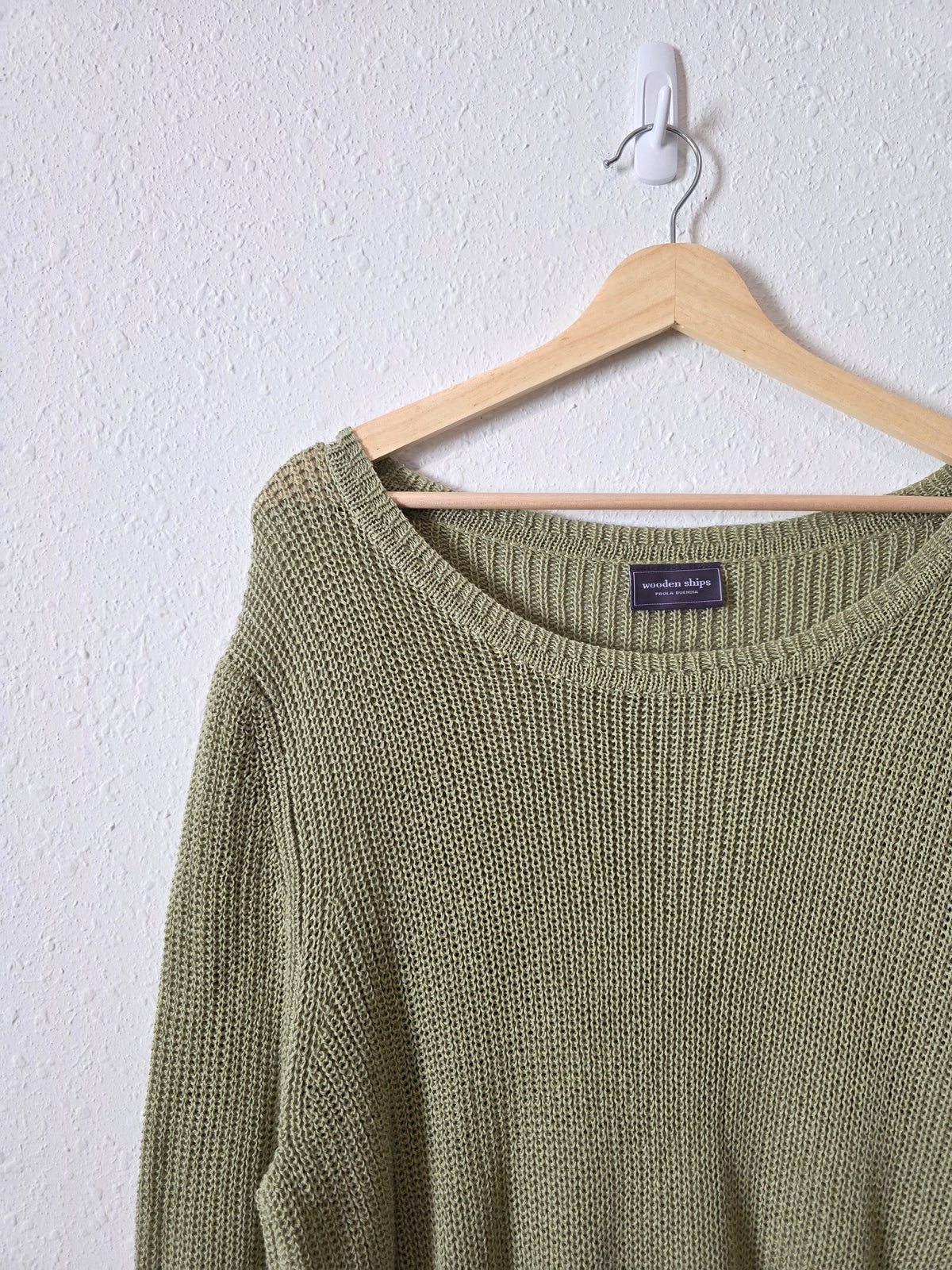 Sage Cotton Blend Knit Sweater (M/L)