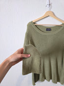 Sage Cotton Blend Knit Sweater (M/L)