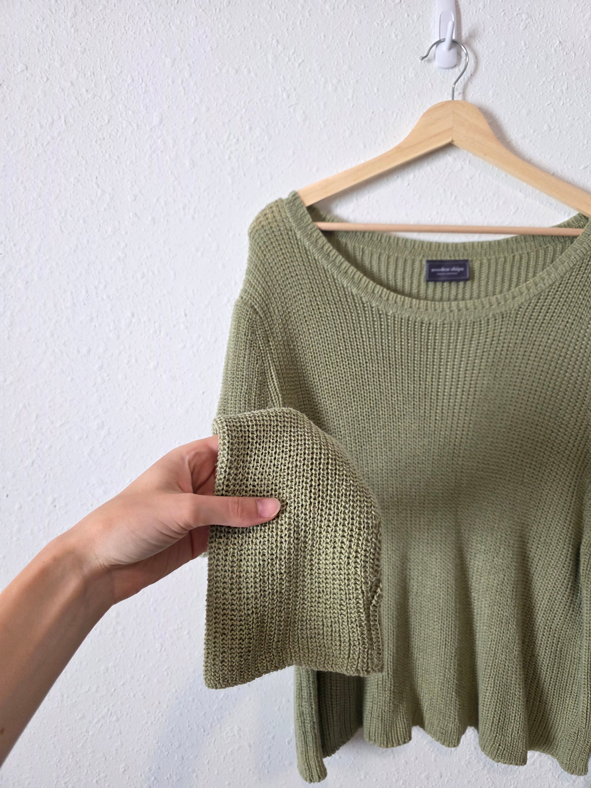 Sage Cotton Blend Knit Sweater (M/L)