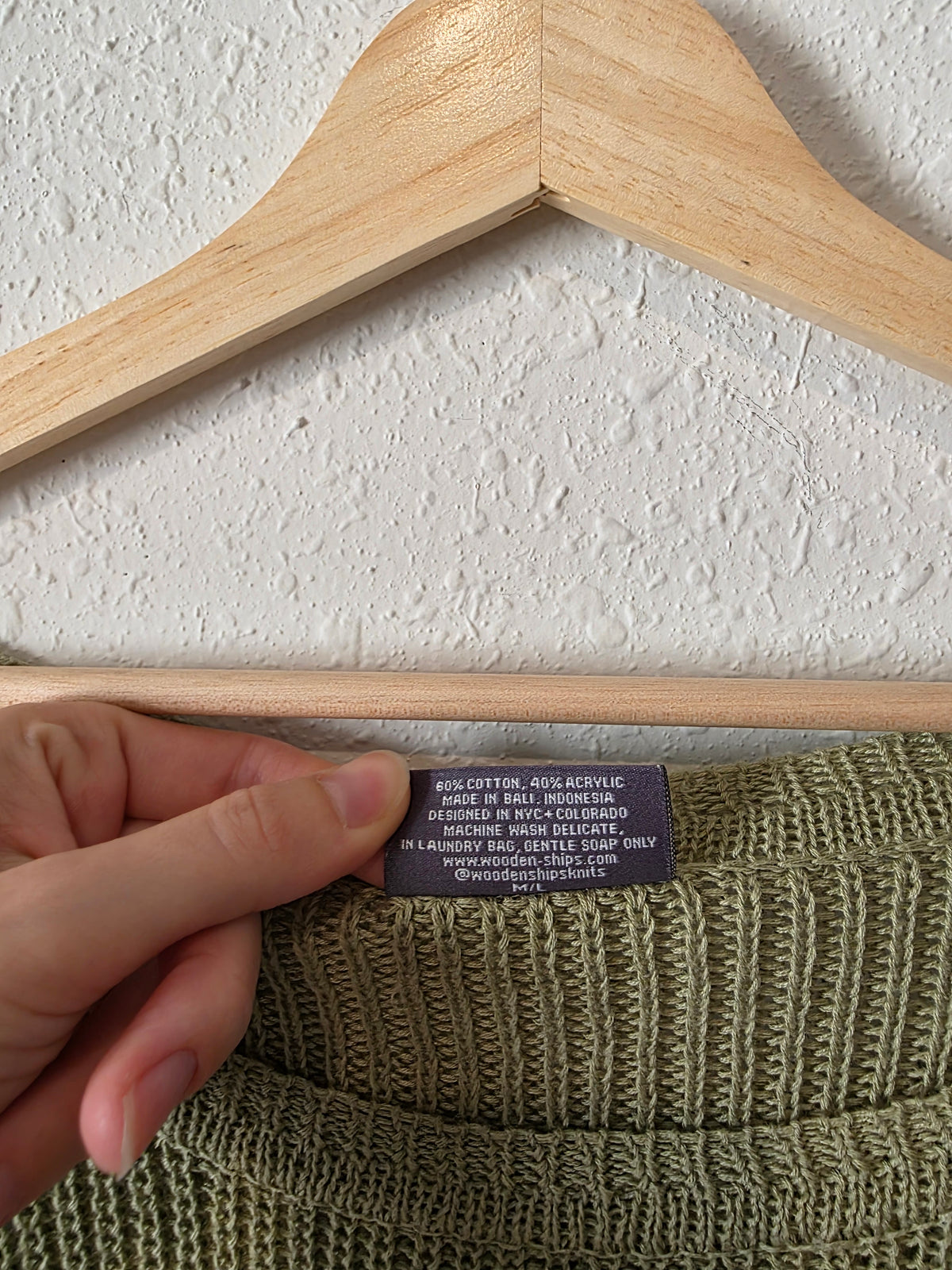 Sage Cotton Blend Knit Sweater (M/L)