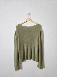Sage Cotton Blend Knit Sweater (M/L)