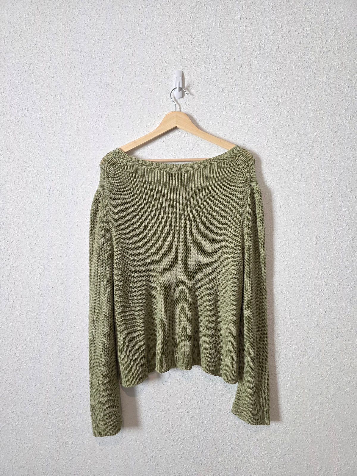 Sage Cotton Blend Knit Sweater (M/L)