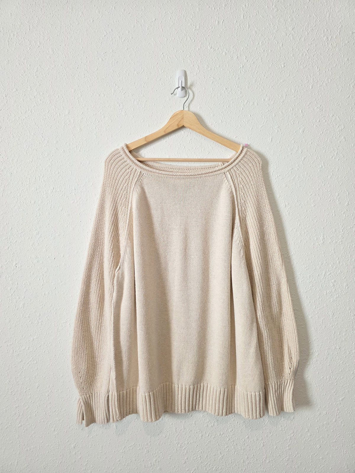 Aerie Oat Oversized Cotton Sweater (M)