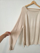 Aerie Oat Oversized Cotton Sweater (M)
