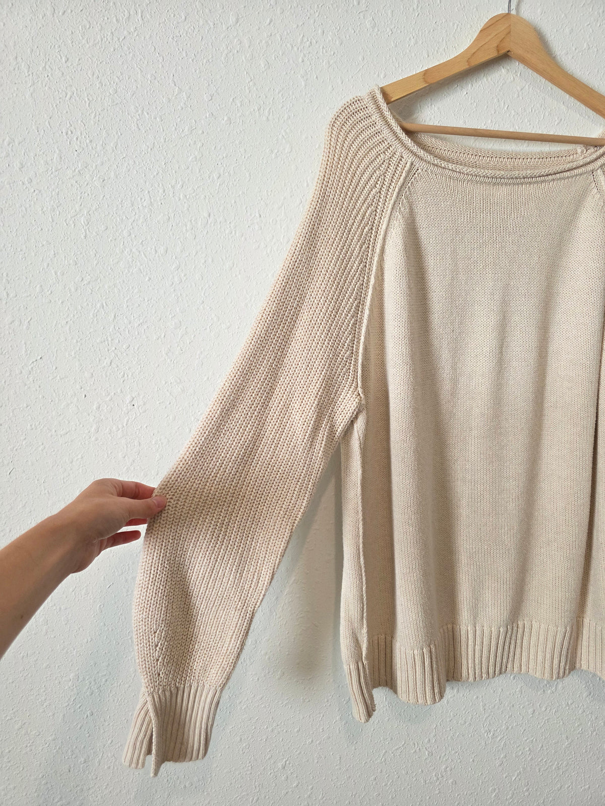Aerie Oat Oversized Cotton Sweater (M)