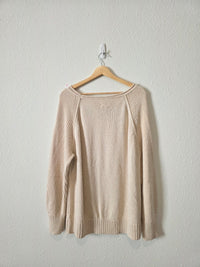 Aerie Oat Oversized Cotton Sweater (M)