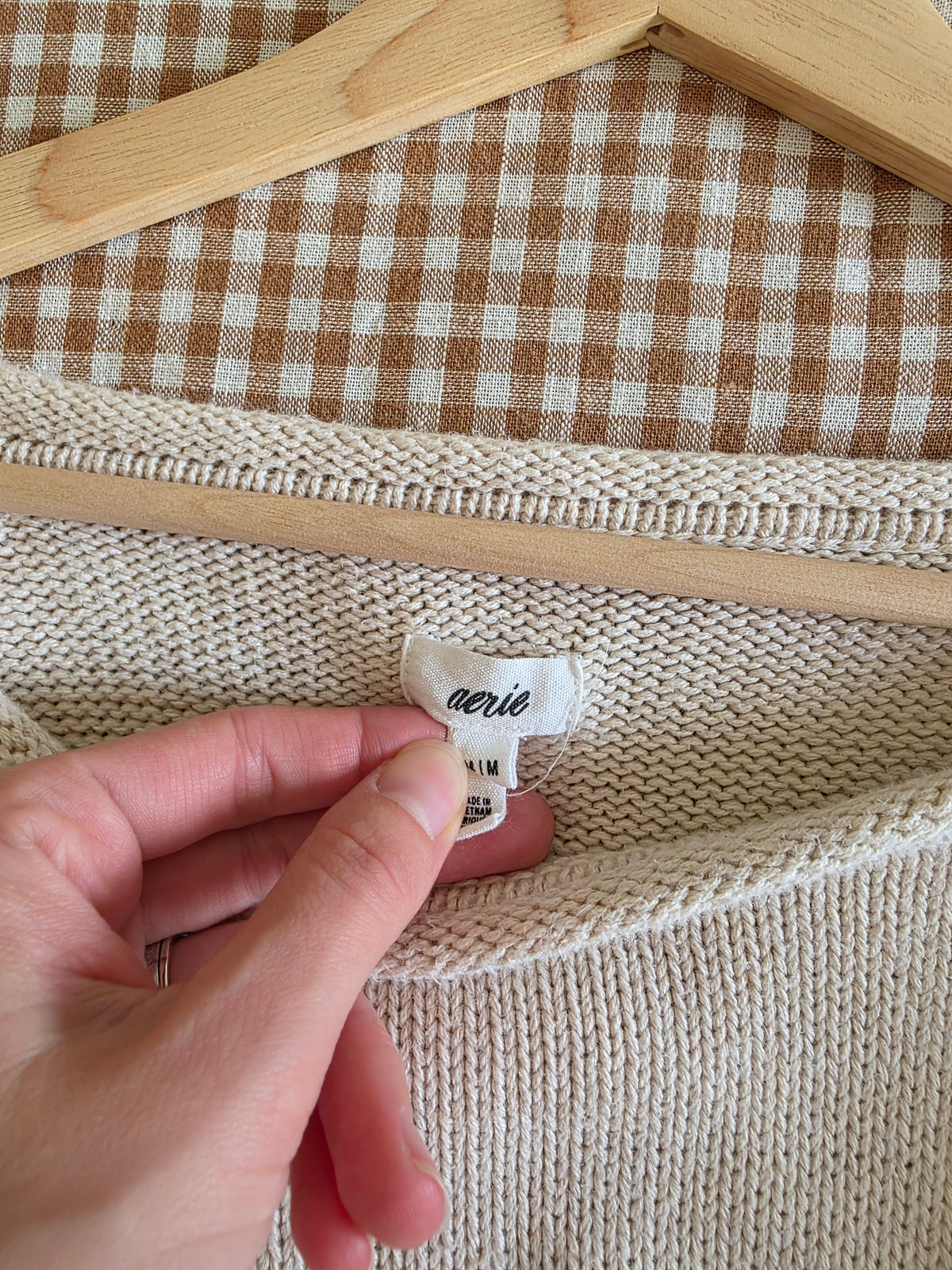 Aerie Oat Oversized Cotton Sweater (M)