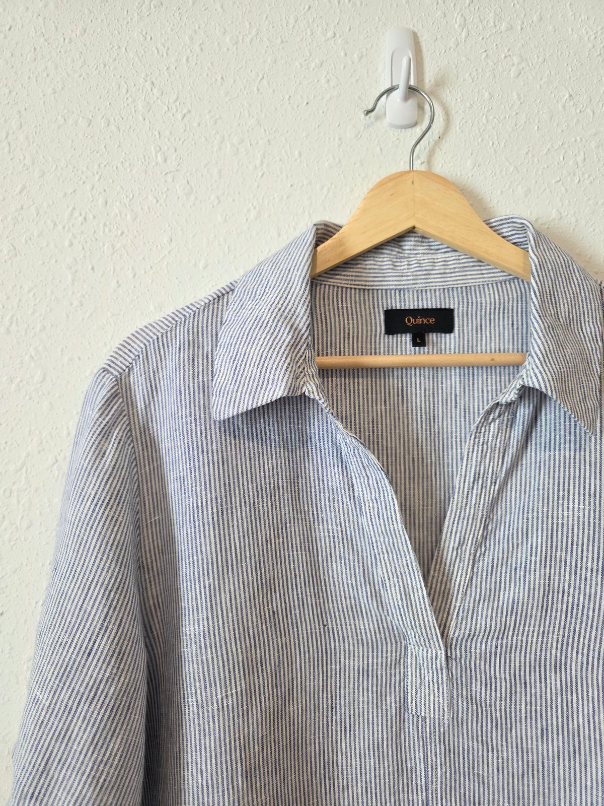 Quince Linen Striped Popover Top (L)