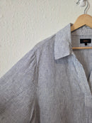 Quince Linen Striped Popover Top (L)