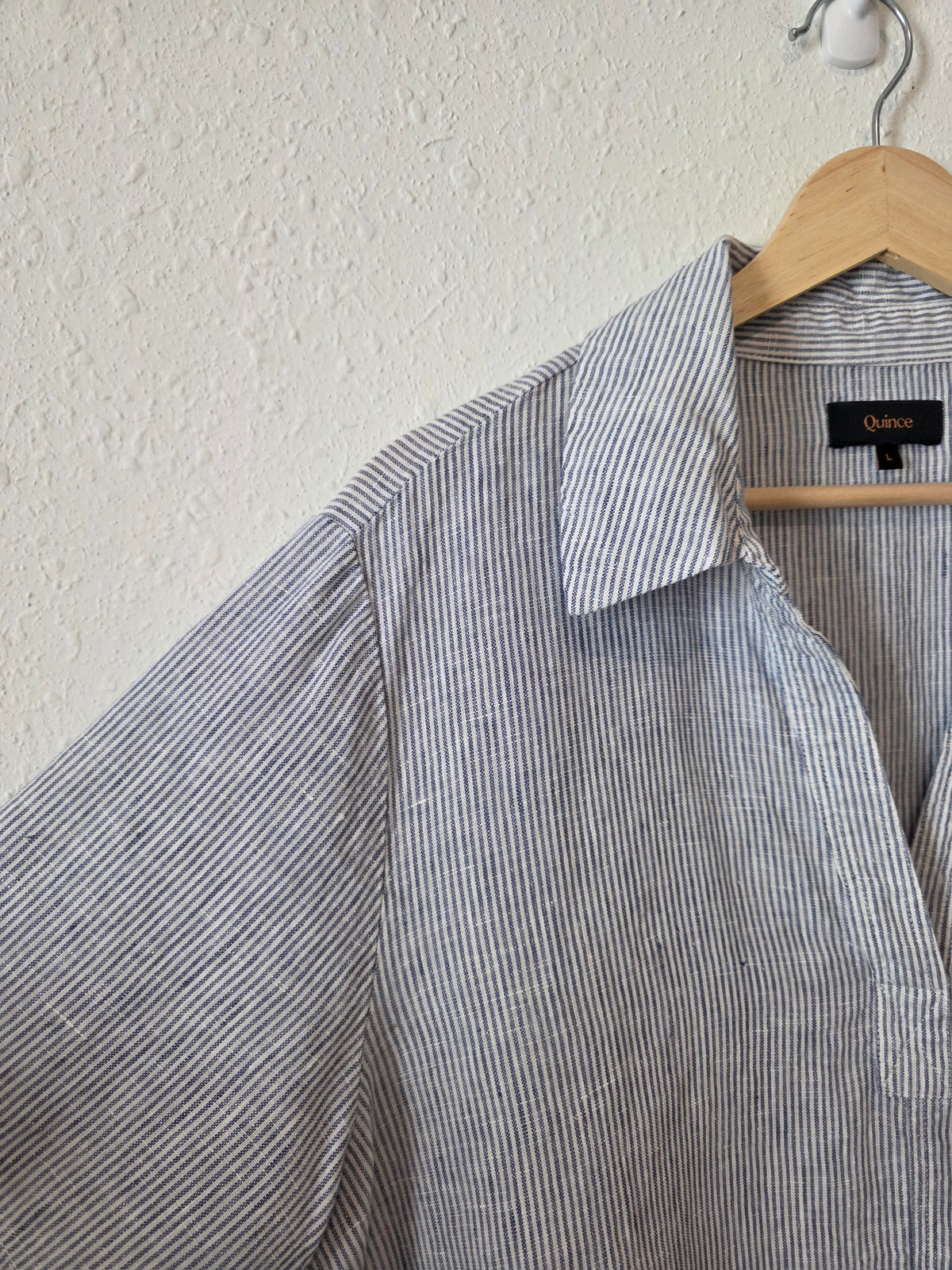 Quince Linen Striped Popover Top (L)
