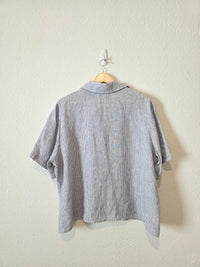 Quince Linen Striped Popover Top (L)
