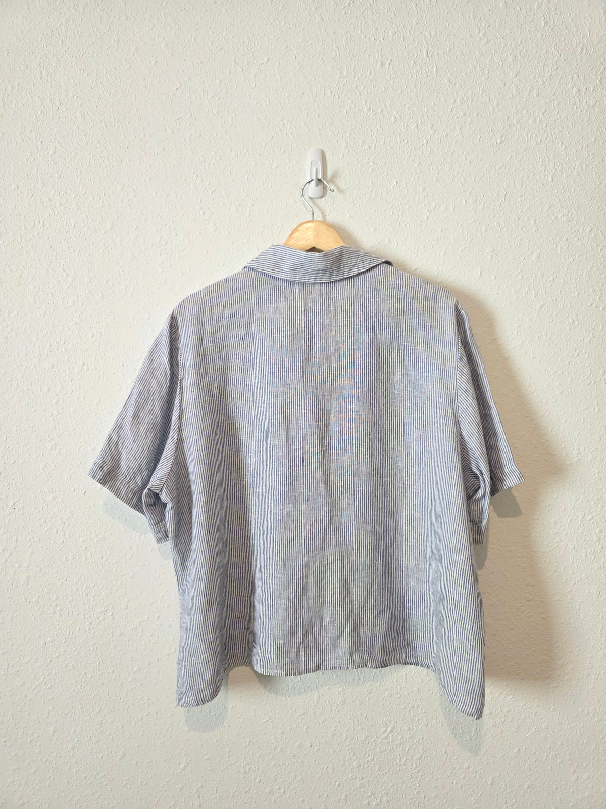 Quince Linen Striped Popover Top (L)
