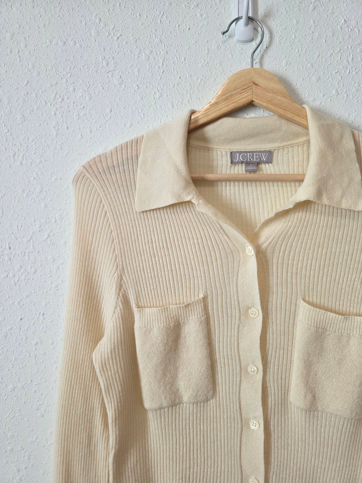 J.Crew Merino Wool Button Up Sweater (L)