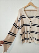 Z Supply Striped Cotton Cardigan (M)