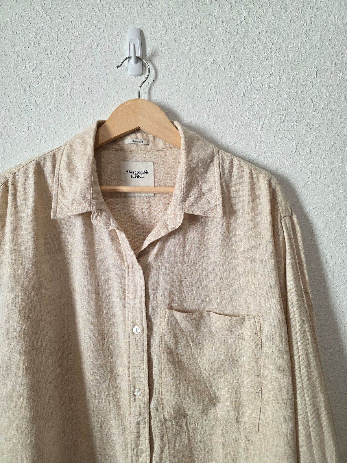 Abercrombie Linen Blend Button Up Shirt (M)