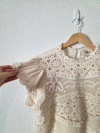 Anthropologie Crochet Embroidered Top (XL)