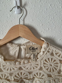 Anthropologie Crochet Embroidered Top (XL)