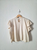 Anthropologie Crochet Embroidered Top (XL)