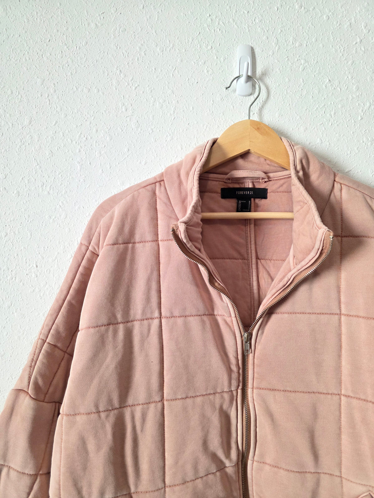 Blush Quilted Zip Up Jacket (L)