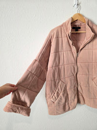 Blush Quilted Zip Up Jacket (L)