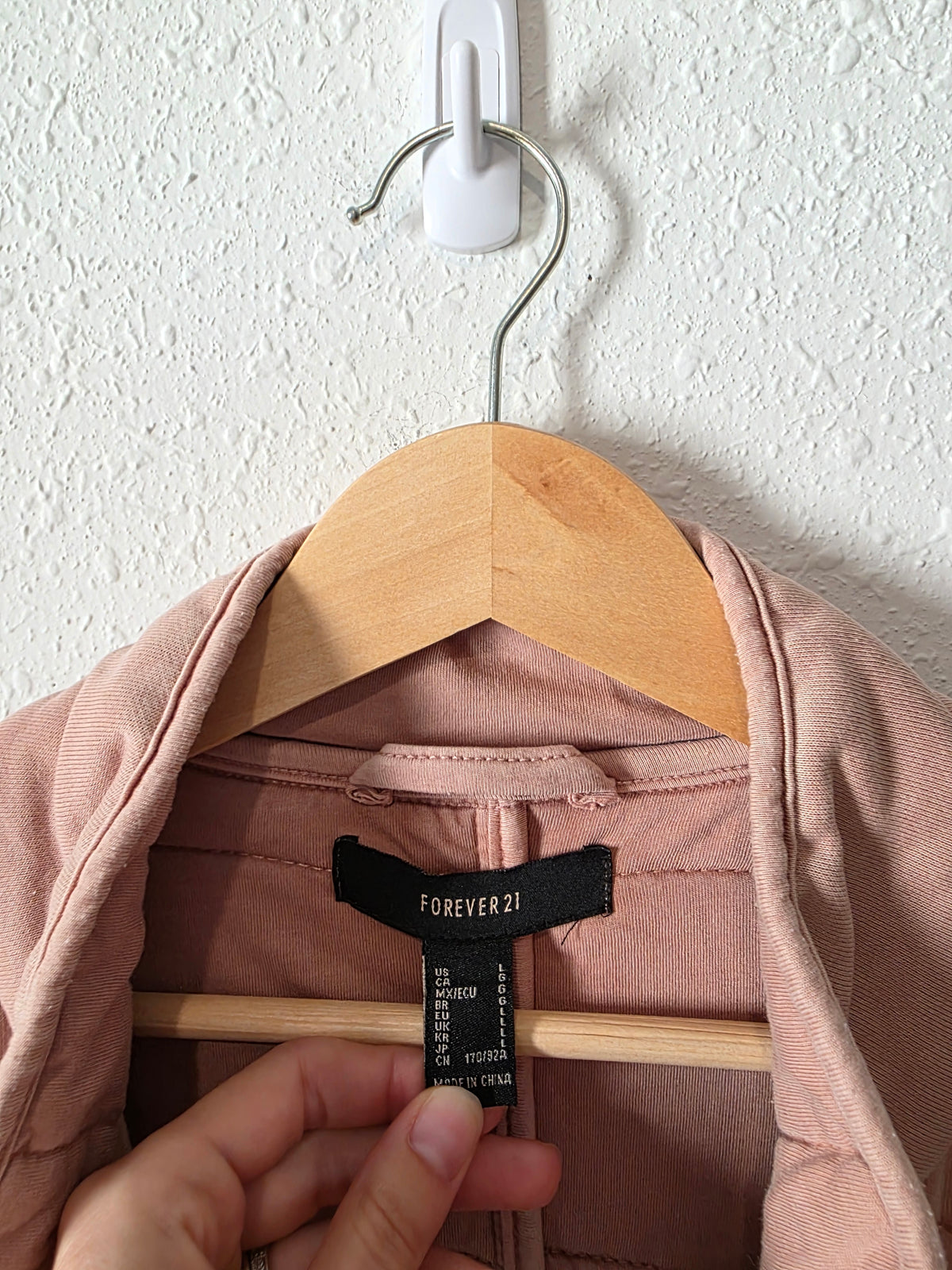 Blush Quilted Zip Up Jacket (L)