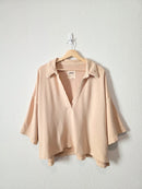 Aerie V Neck Collared Sweatshirt Tee (XL)