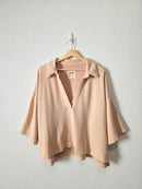 Aerie V Neck Collared Sweatshirt Tee (XL)
