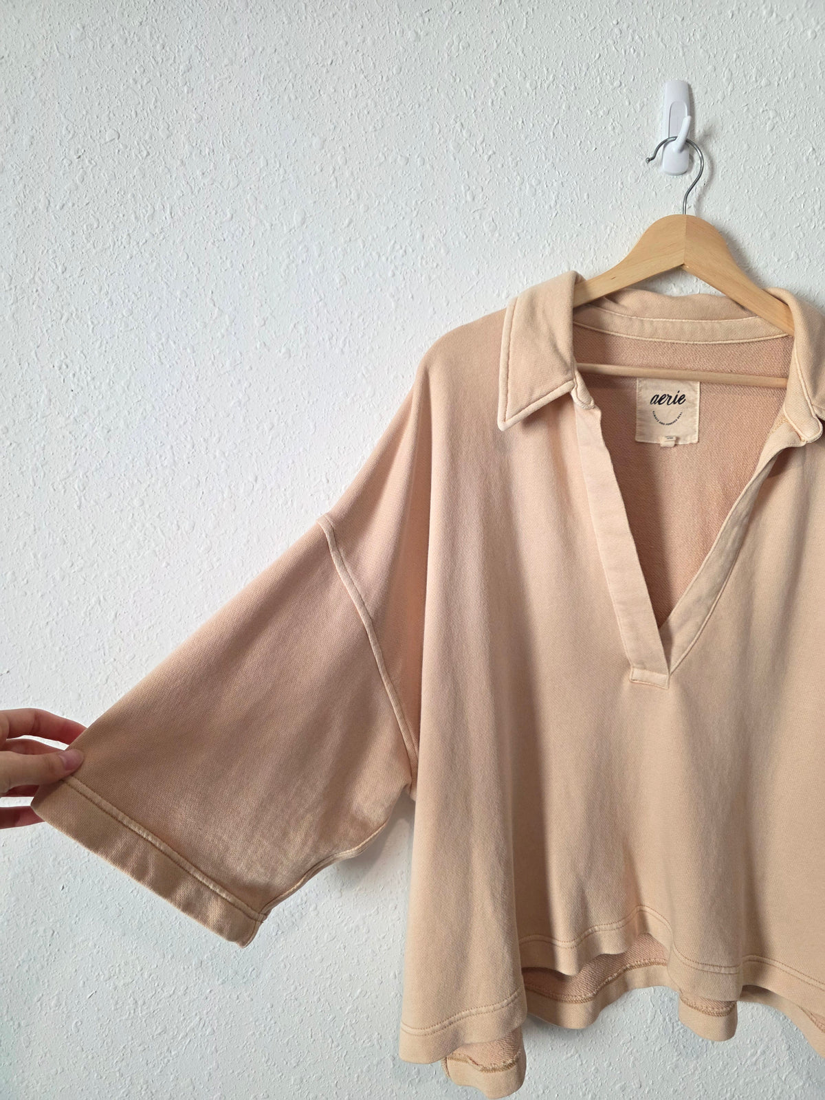 Aerie V Neck Collared Sweatshirt Tee (XL)