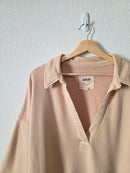 Aerie V Neck Collared Sweatshirt Tee (XL)