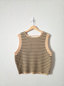 Sage Striped Sweater Tank (L)