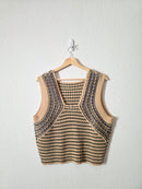 Sage Striped Sweater Tank (L)