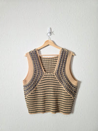 Sage Striped Sweater Tank (L)