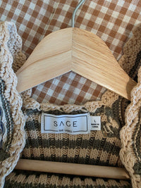 Sage Striped Sweater Tank (L)