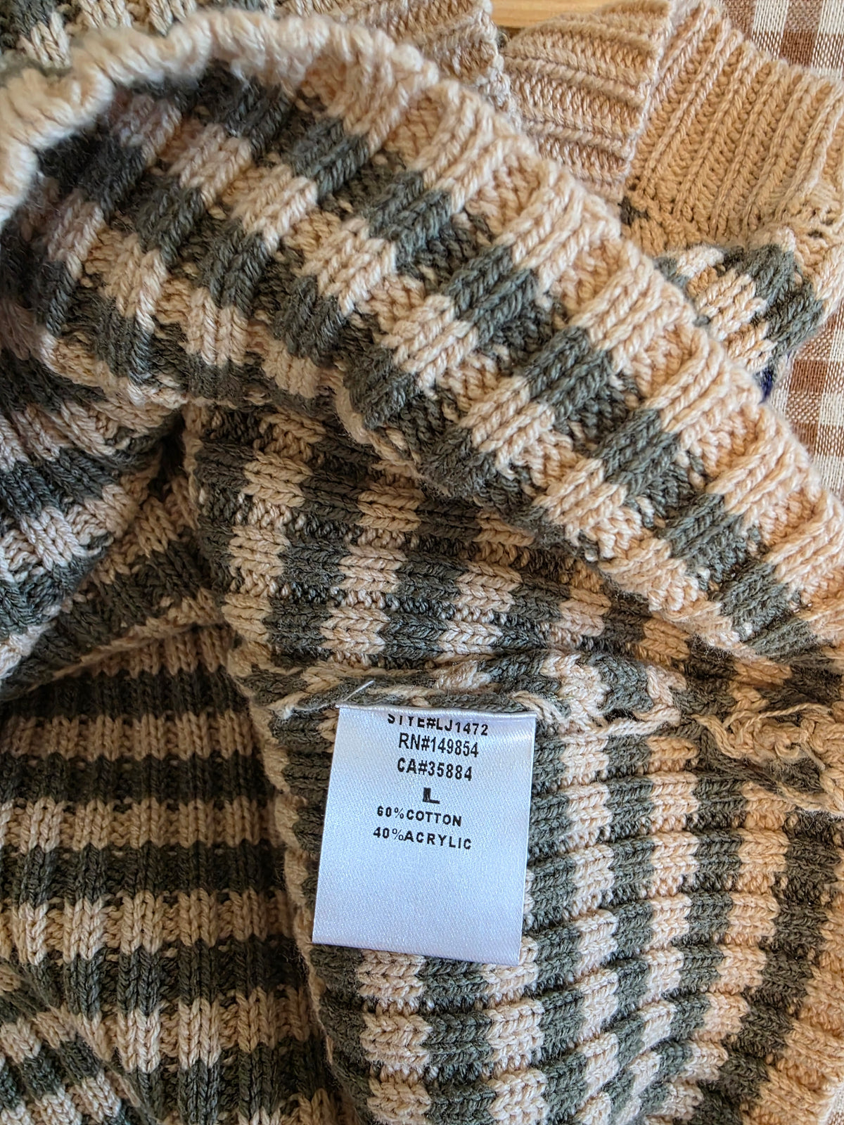 Sage Striped Sweater Tank (L)