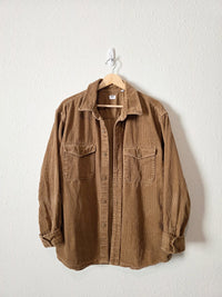Brown Corduroy Button Up Shirt Jacket (M)